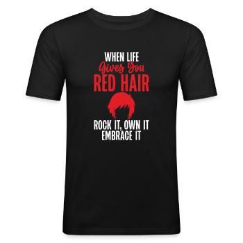 Redhead Gifts - Men's Slim Fit T-Shirt - black - Front - Nik (191cm)