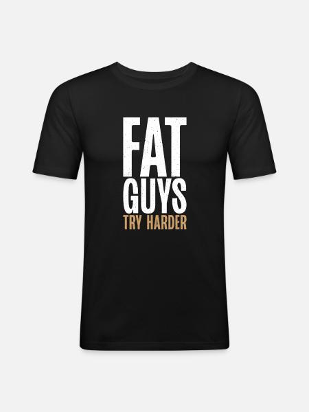 Cadeaux de graisse drôles - T-shirt près du corps Homme - noir