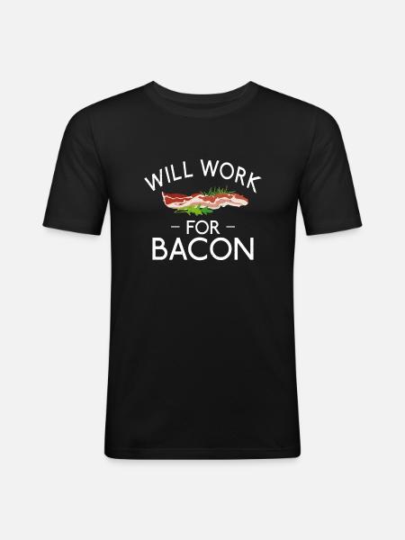 Funny Bacon Gifts - Men's Slim Fit T-Shirt - black