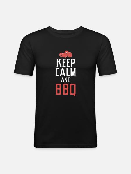 Grill Barbecue Grilling - Männer Slim Fit T-Shirt - Schwarz