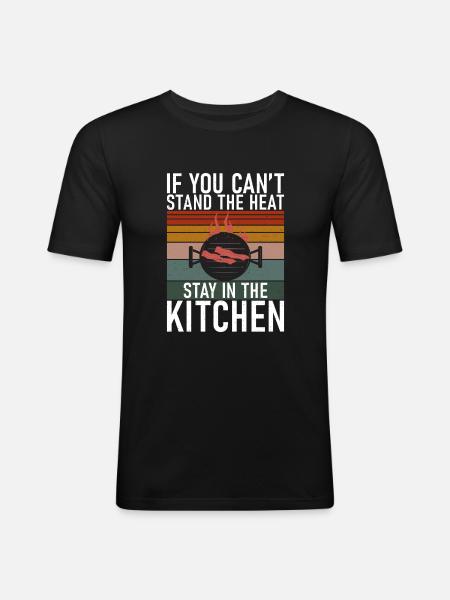 Grill Barbecue Grilling - Männer Slim Fit T-Shirt - Schwarz