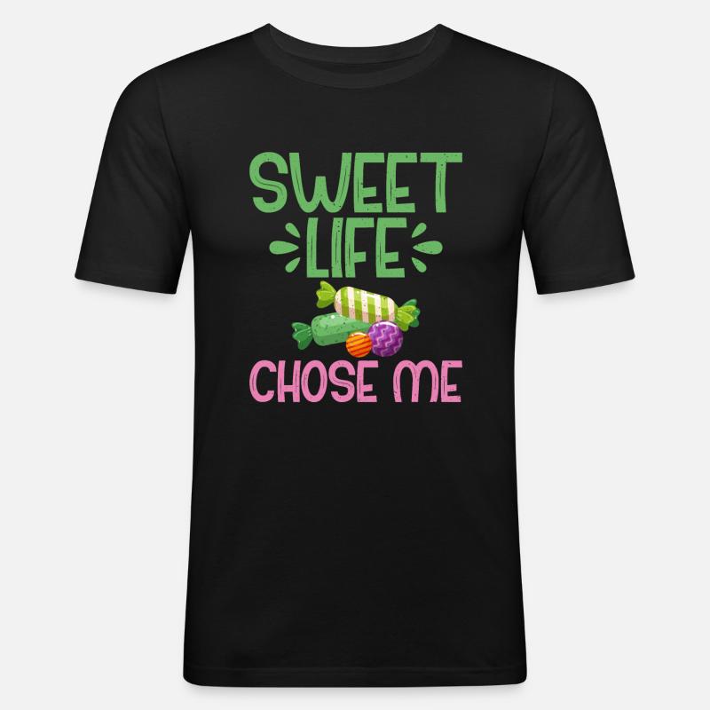 Candy Gift - Männer Slim Fit T-Shirt - Schwarz