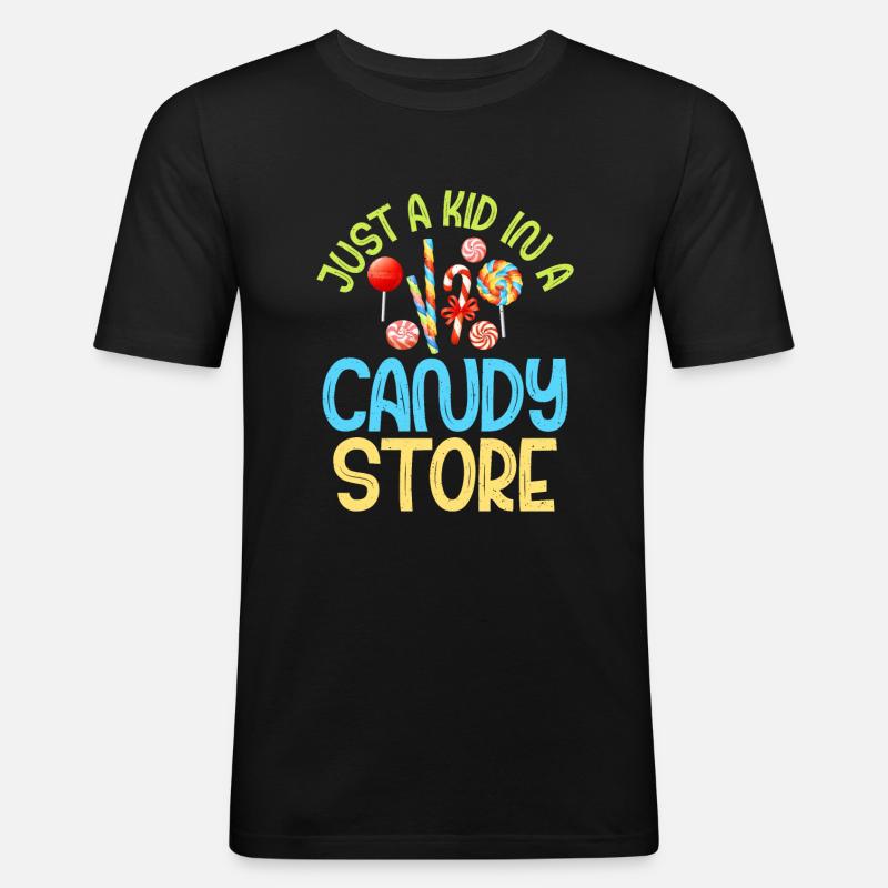 Candy Gift - Männer Slim Fit T-Shirt - Schwarz