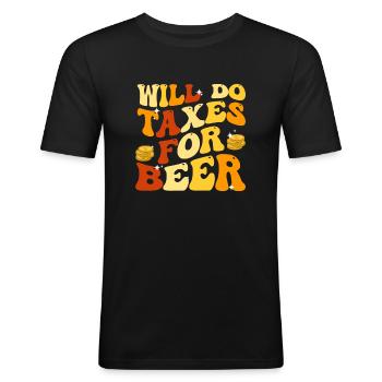 Le bureau des impôts des contribuables paie des impôts - T-shirt près du corps Homme - noir - Devant - Nik (191cm)