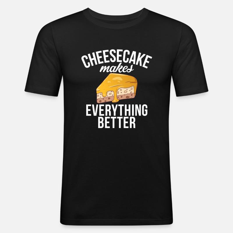 Cheesecake Gift - Männer Slim Fit T-Shirt - Schwarz