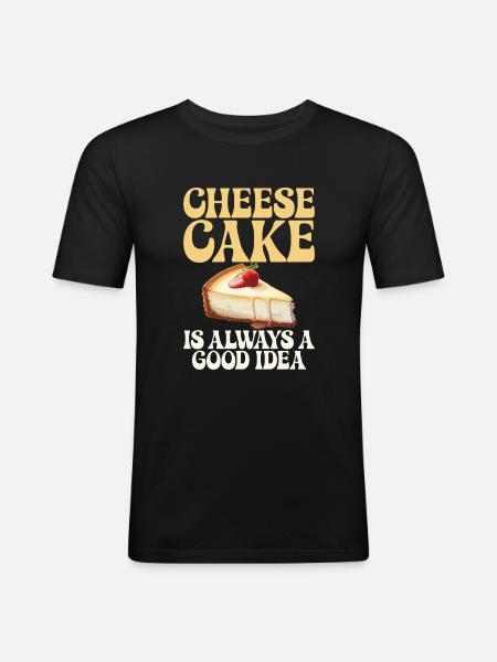 Cheesecake Gift - Men's Slim Fit T-Shirt - black
