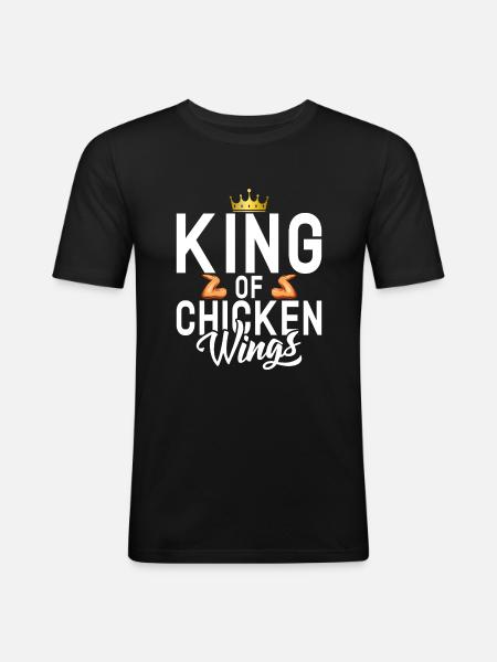 Chicken Wings Gifts - Männer Slim Fit T-Shirt - Schwarz