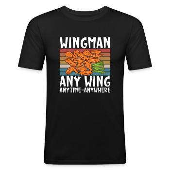 Chicken Wings Gifts - Männer Slim Fit T-Shirt - Schwarz - Vorne - Nik (191cm)