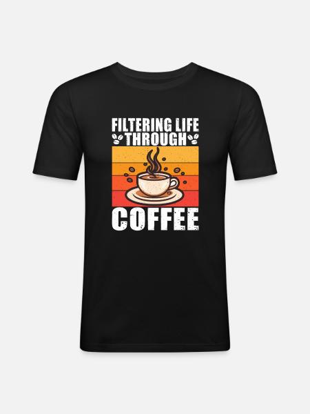 Cadeaux de café - T-shirt près du corps Homme - noir