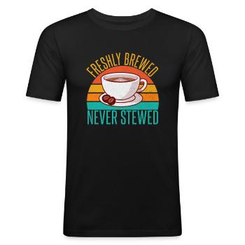 Coffee Gifts - Männer Slim Fit T-Shirt - Schwarz - Vorne - Nik (191cm)