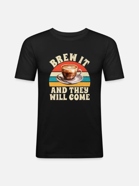 Cadeaux de café - T-shirt près du corps Homme - noir
