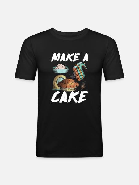 Cake Lover Cake Gift - Men's Slim Fit T-Shirt - black