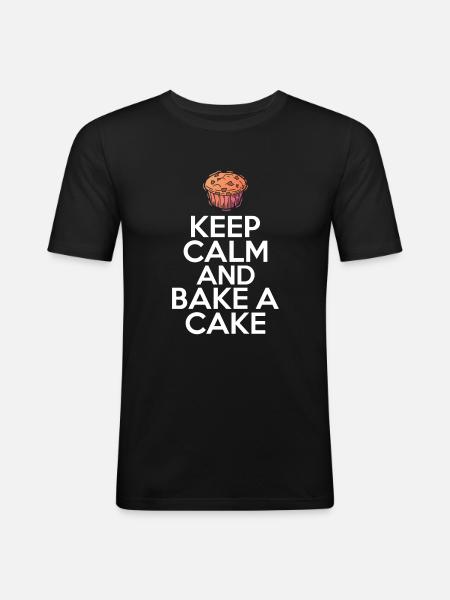 Cake Lover Cake Gift - Men's Slim Fit T-Shirt - black