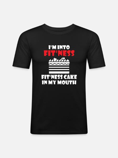 Cake Lover Cake Gift - Men's Slim Fit T-Shirt - black