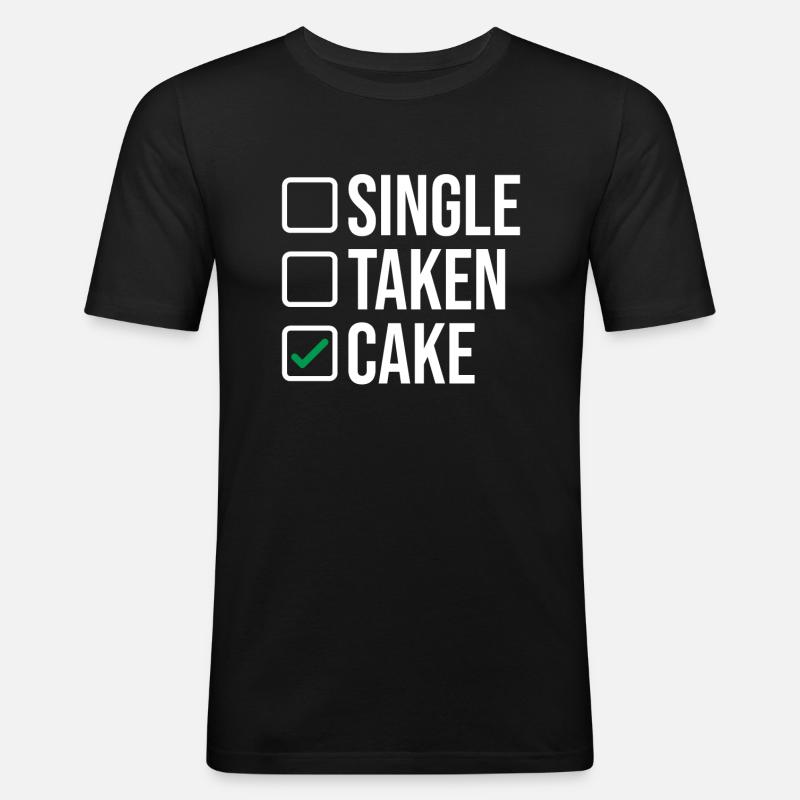 Cake Lover Cake Gift - Männer Slim Fit T-Shirt - Schwarz
