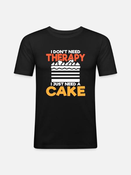 Cake Lover Cake Gift - Men's Slim Fit T-Shirt - black