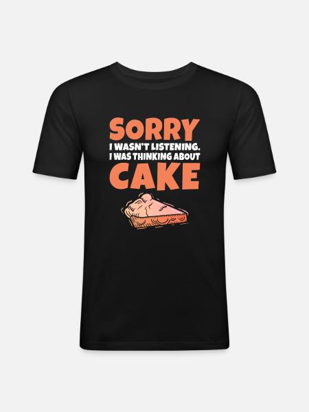 Cake Lover Cake Gift - Men's Slim Fit T-Shirt - black