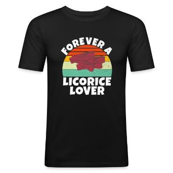 Cadeaux de réglisse - T-shirt près du corps Homme - noir - Devant - Nik (191cm)