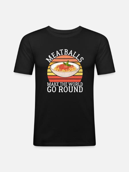 Meatball Lovers Gifts - Men's Slim Fit T-Shirt - black