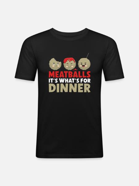 Meatball Lovers Gifts - Men's Slim Fit T-Shirt - black