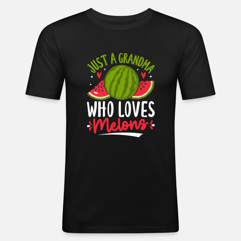 Melon Gift - Männer Slim Fit T-Shirt - Schwarz
