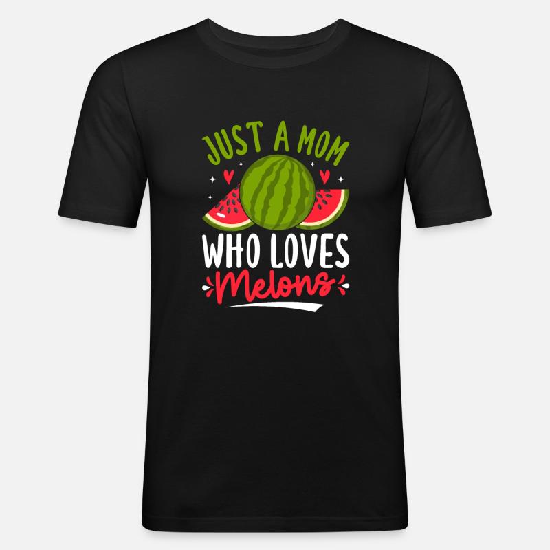 Melon Gift - Männer Slim Fit T-Shirt - Schwarz