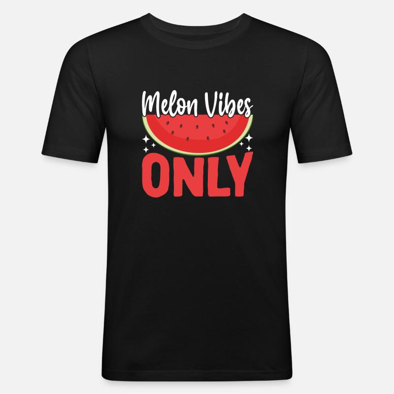 Melon Gift - Männer Slim Fit T-Shirt - Schwarz