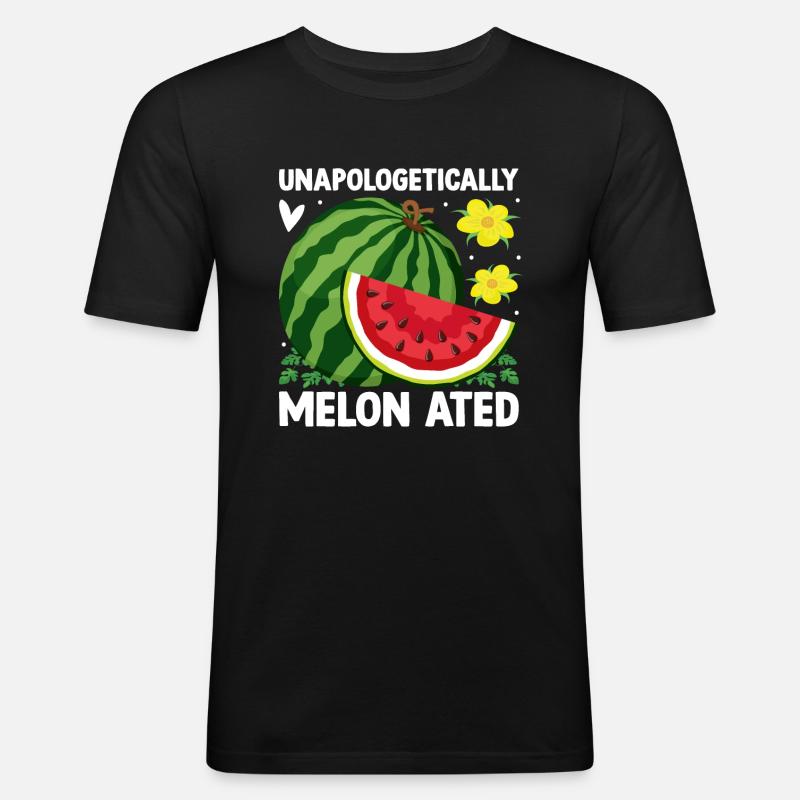 Melon Gift - Männer Slim Fit T-Shirt - Schwarz
