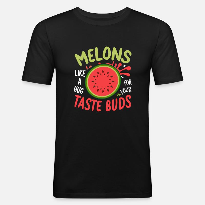 Melon Gift - Männer Slim Fit T-Shirt - Schwarz