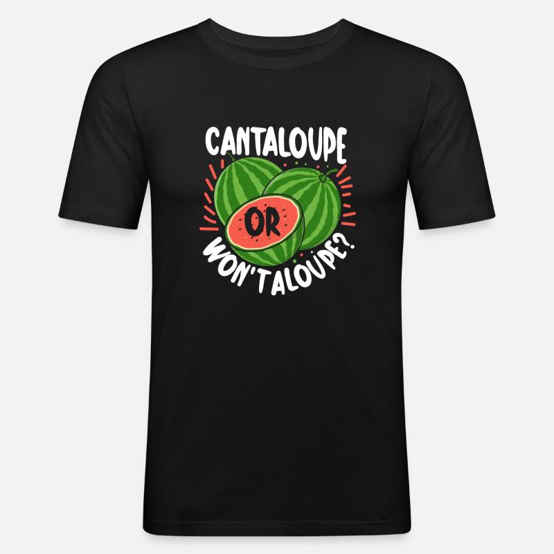 Melon Gift - Männer Slim Fit T-Shirt - Schwarz