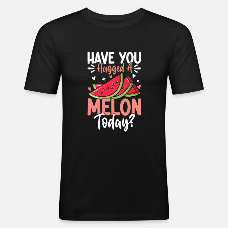 Melon Gift - Männer Slim Fit T-Shirt - Schwarz