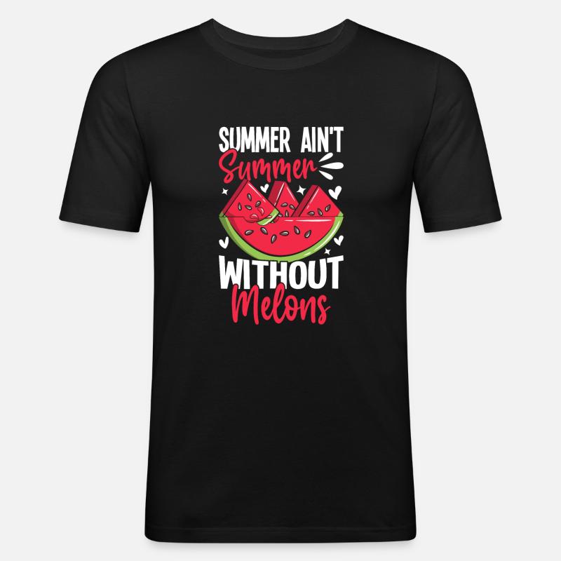 Melon Gift - Männer Slim Fit T-Shirt - Schwarz