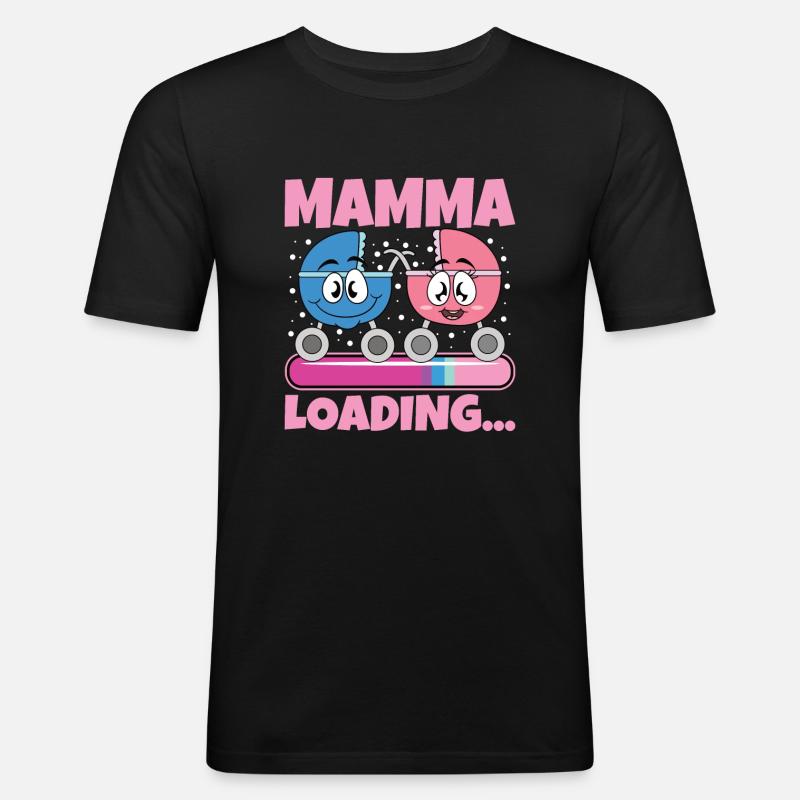 Super Mamma 2024 Loading - Männer Slim Fit T-Shirt - Schwarz
