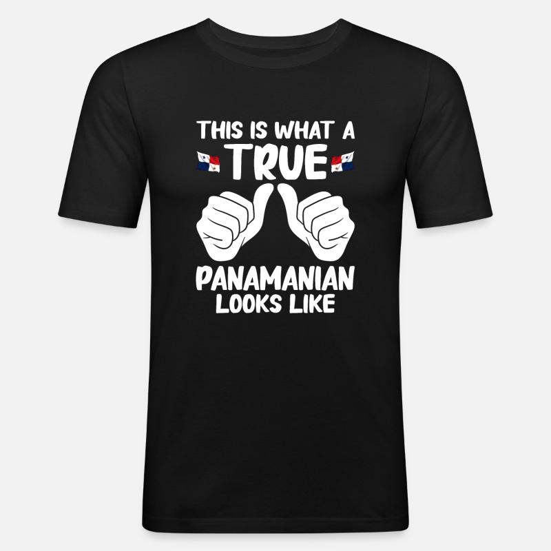 Drapeau panaméen Drapeau panaméen - T-shirt près du corps Homme - noir