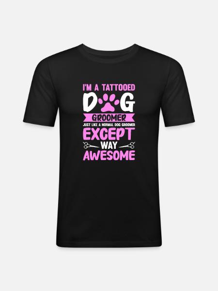 Dog groomer and dog grooming - Men's Slim Fit T-Shirt - black