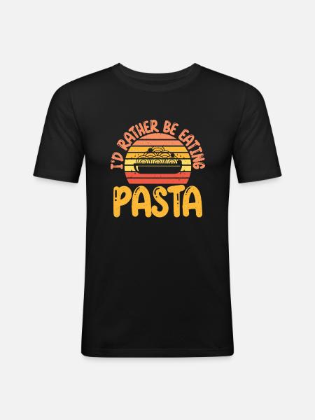 Pasta Lover Gifts - Männer Slim Fit T-Shirt - Schwarz