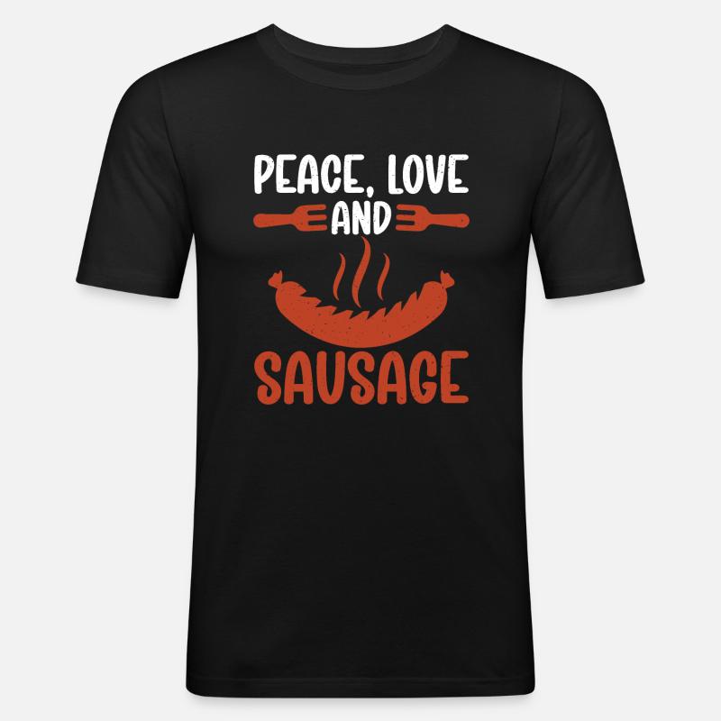 Sausage Lover - Männer Slim Fit T-Shirt - Schwarz