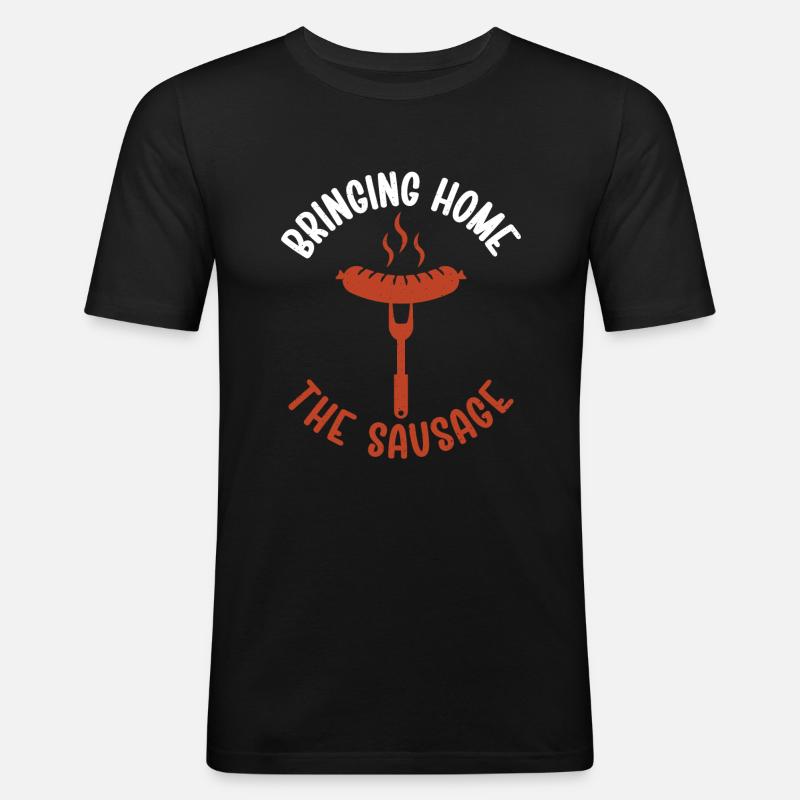 Sausage Lover - Männer Slim Fit T-Shirt - Schwarz