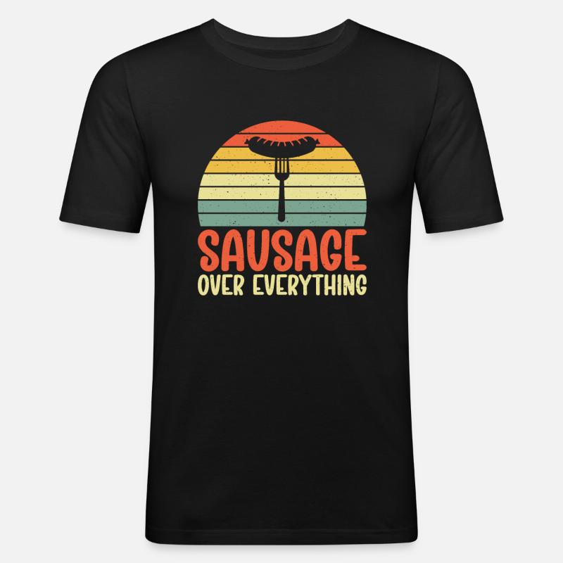 Sausage Lover - Männer Slim Fit T-Shirt - Schwarz