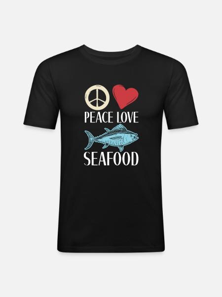 Seafood Lover Gift - Men's Slim Fit T-Shirt - black