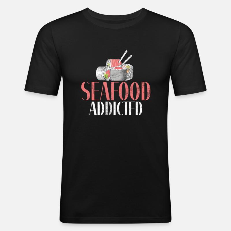 Seafood Lover Gift - Männer Slim Fit T-Shirt - Schwarz