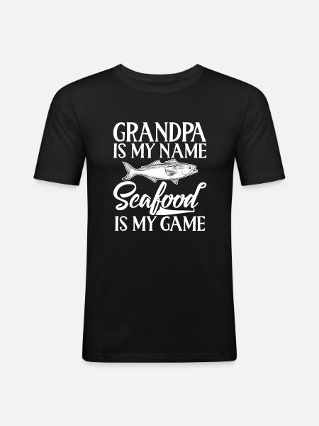 Seafood Lover Gift - Men's Slim Fit T-Shirt - black