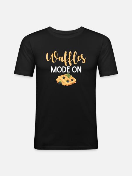 Waffle Lover Gifts - Men's Slim Fit T-Shirt - black