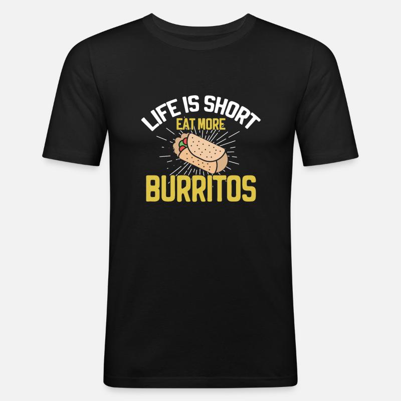 Burrito Gift - Männer Slim Fit T-Shirt - Schwarz