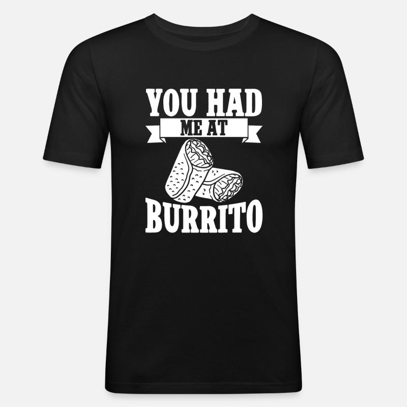 Burrito Gift - Männer Slim Fit T-Shirt - Schwarz
