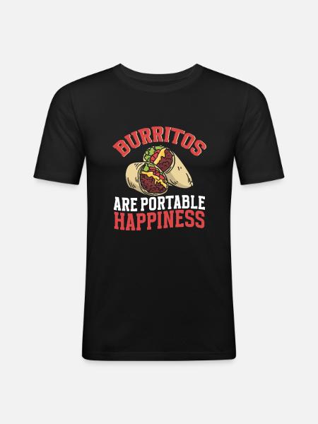 Burrito Gift - Männer Slim Fit T-Shirt - Schwarz