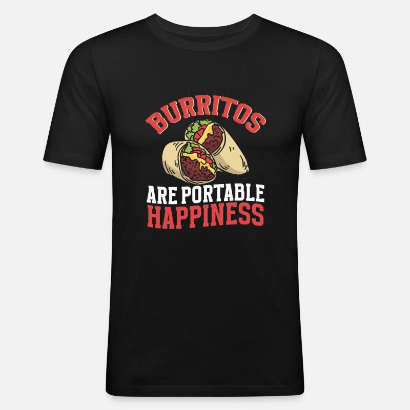 Burrito Gift - Männer Slim Fit T-Shirt - Schwarz
