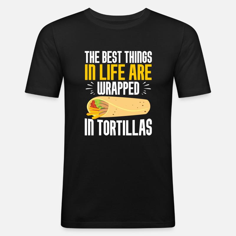 Burrito Gift - Männer Slim Fit T-Shirt - Schwarz