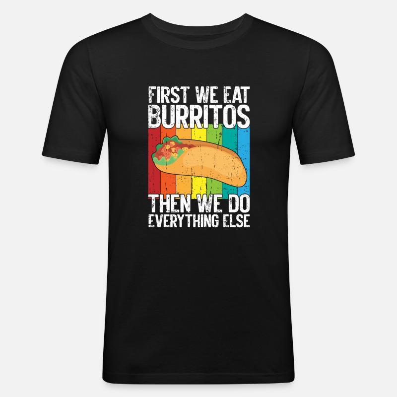 Burrito Gift - Männer Slim Fit T-Shirt - Schwarz