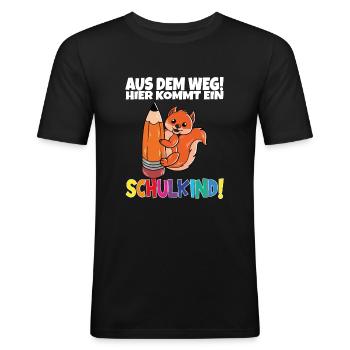 Écolier 2024 entrant à l'école - T-shirt près du corps Homme - noir - Devant - Nik (191cm)